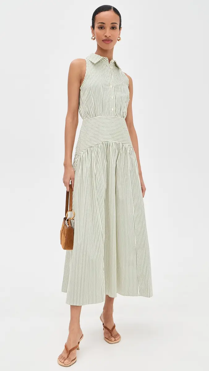 STAUD Romy Dress Chive Stripe | Thumbnail 2 STAUD Romy Dress Chive Stripe | Thumbnail 2