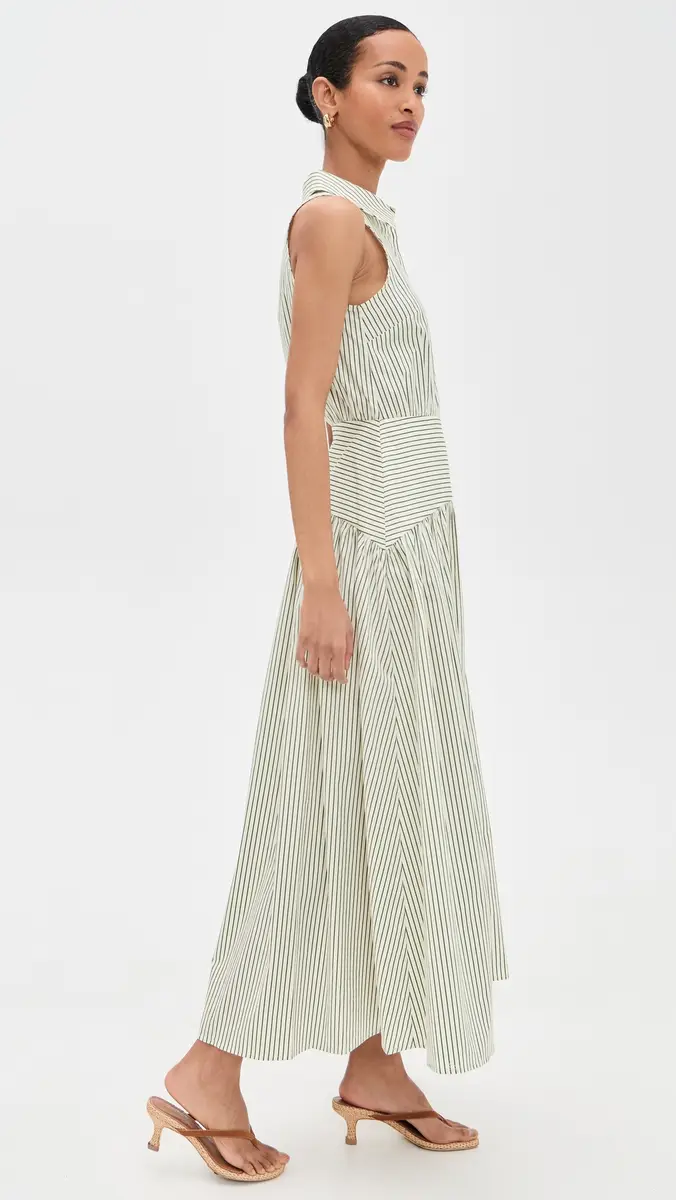 STAUD Romy Dress Chive Stripe | Thumbnail 4 STAUD Romy Dress Chive Stripe | Thumbnail 4