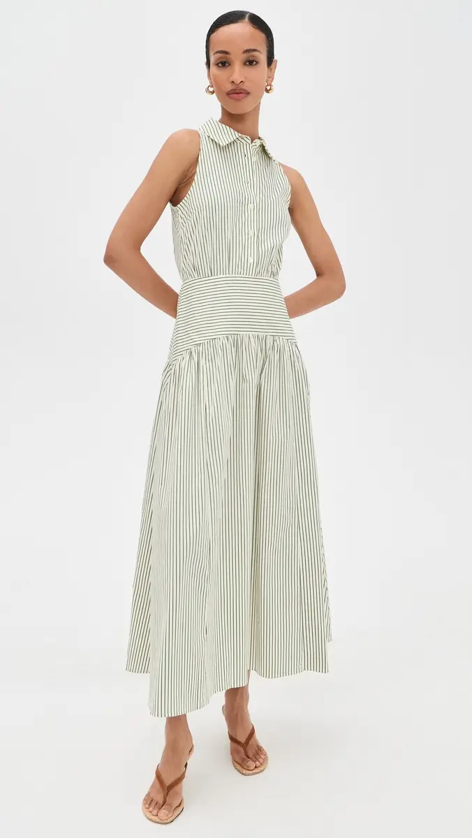 STAUD Romy Dress Chive Stripe | Thumbnail 5 STAUD Romy Dress Chive Stripe | Thumbnail 5