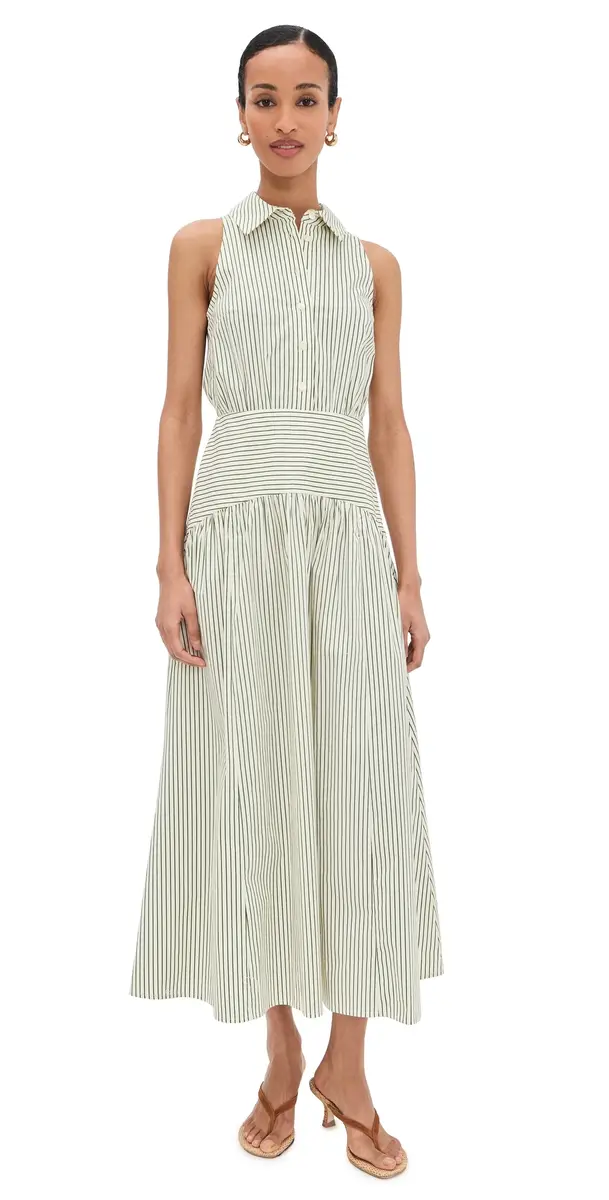 Romy Dress Chive Stripe Romy Dress Chive Stripe