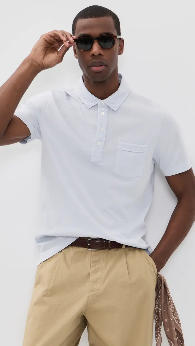 Billy Reid Pensacola Polo Dew Blue | Thumbnail 3 Billy Reid Pensacola Polo Dew Blue | Thumbnail 3