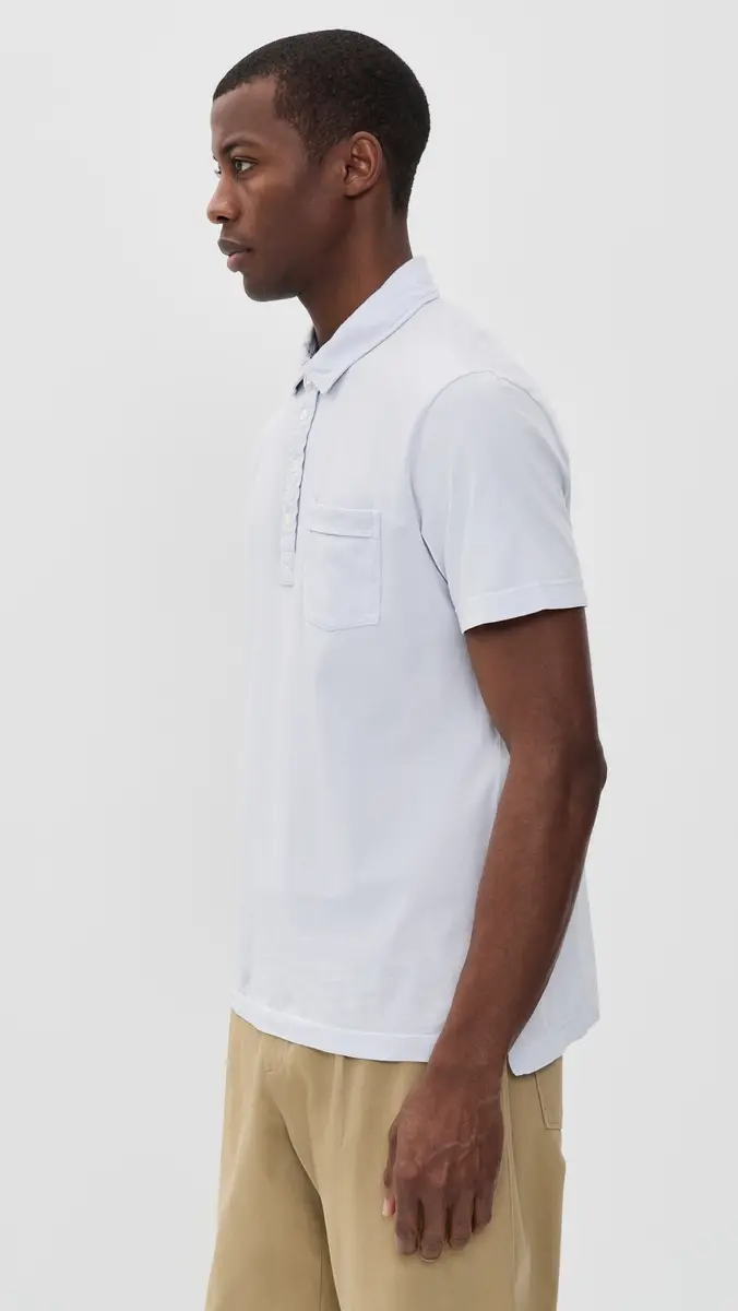 Billy Reid Pensacola Polo Dew Blue | Thumbnail 5 Billy Reid Pensacola Polo Dew Blue | Thumbnail 5