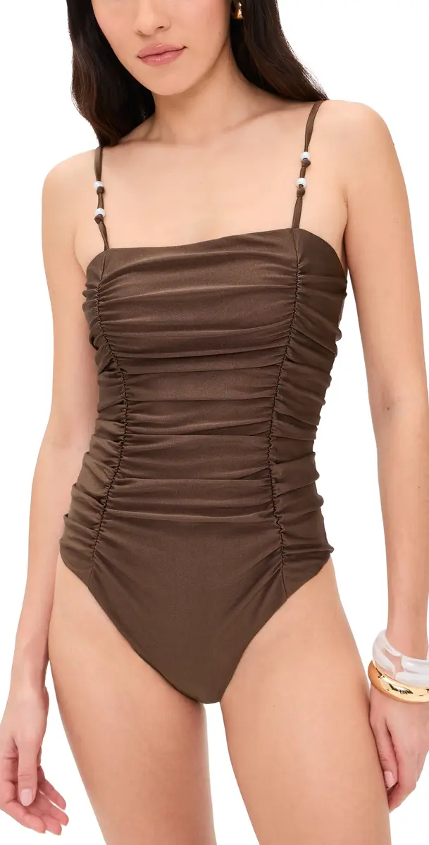 Sienna Ruched Swimsuit Chocolate Sienna Ruched Swimsuit Chocolate
