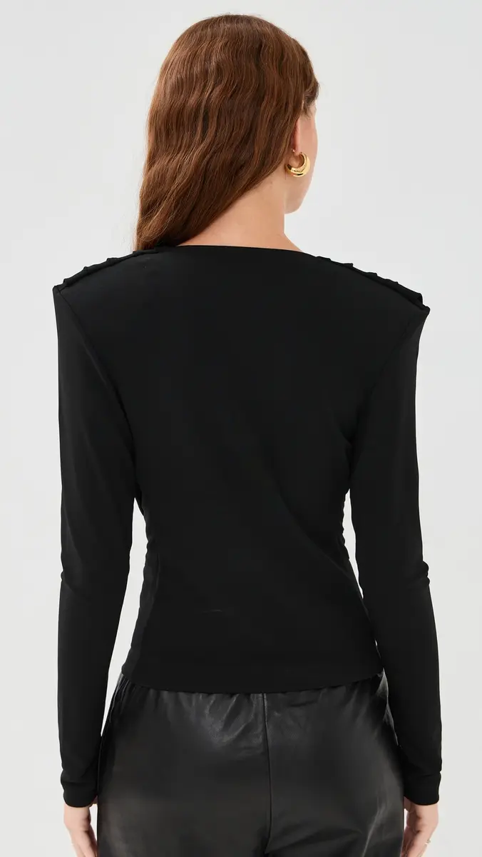 WARDROBE.NYC WARDROBE. NYC Evening Cowl Neck Top Black | Thumbnail 3