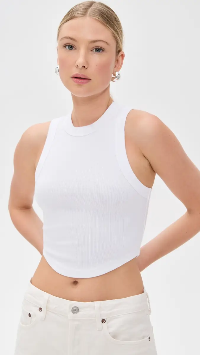 Vitamin A Daybreak Essential Crop Tank White | Thumbnail 2