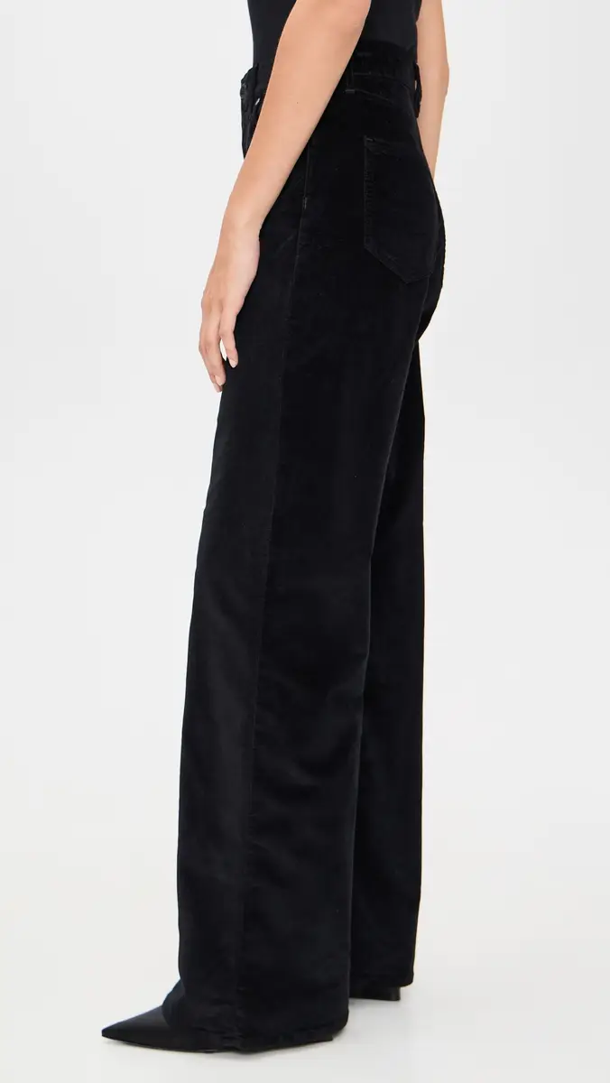 Veronica Beard Jean Taylor High Rise Wide Leg Velvet Pants Black | Thumbnail 4 Veronica Beard Jean Taylor High Rise Wide Leg Velvet Pants Black | Thumbnail 4