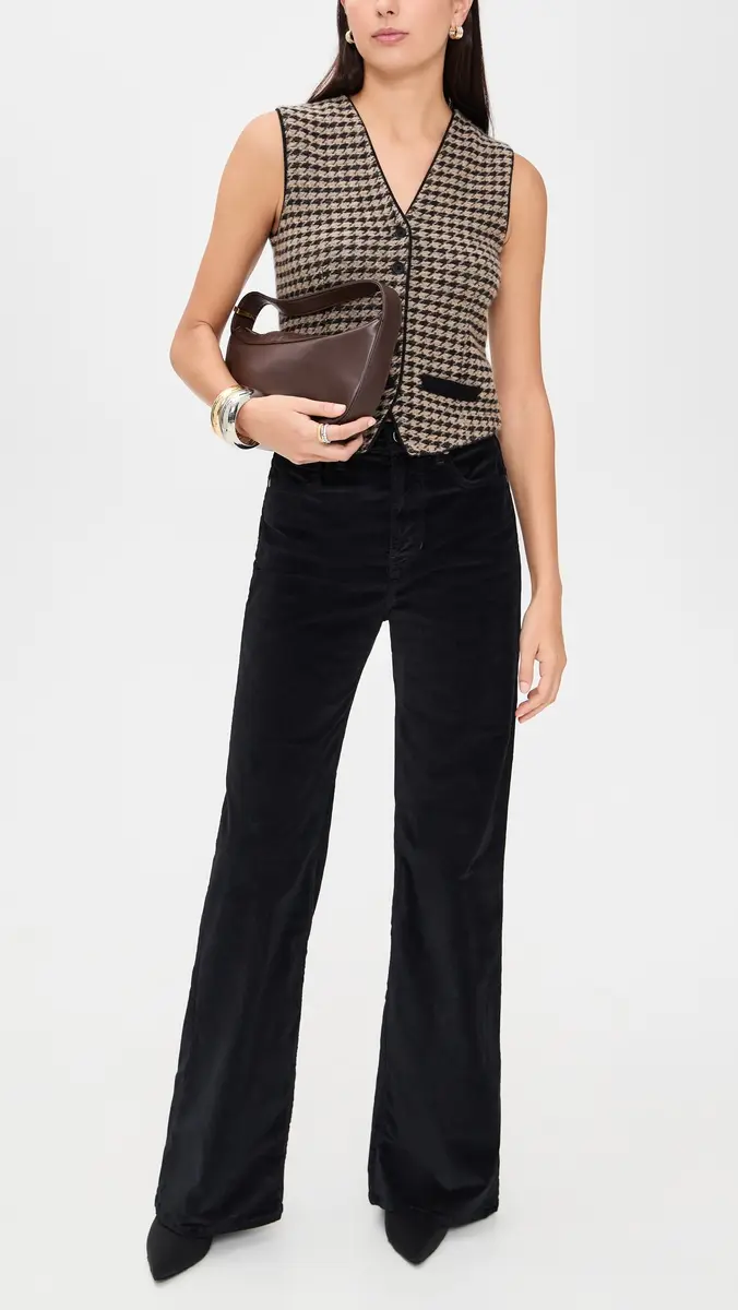 Veronica Beard Jean Taylor High Rise Wide Leg Velvet Pants Black | Thumbnail 5 Veronica Beard Jean Taylor High Rise Wide Leg Velvet Pants Black | Thumbnail 5