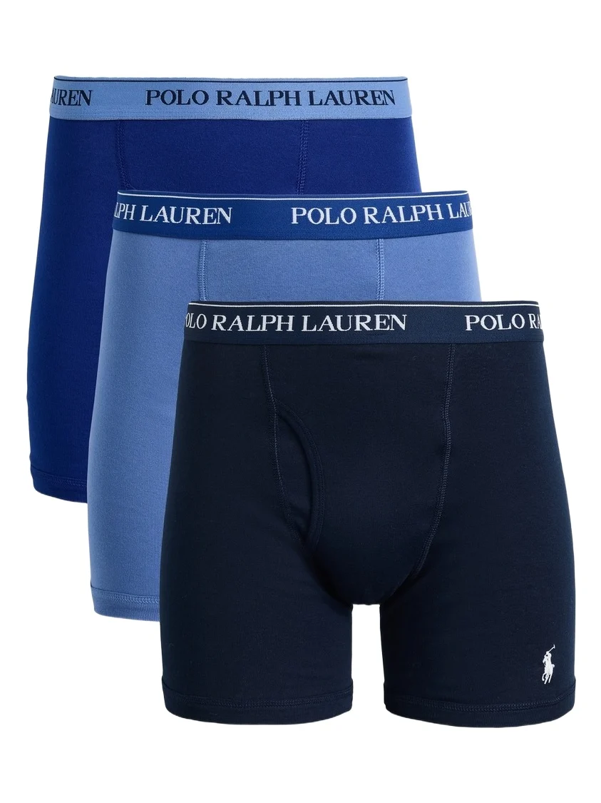 Polo Ralph Lauren Underwear Classic Fit Cotton Boxer Briefs 3 Pack