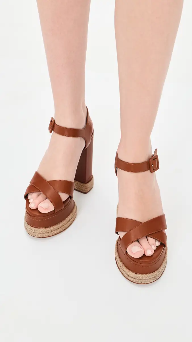 Schutz Hilda Rope High Sandals Cognac | Thumbnail 3