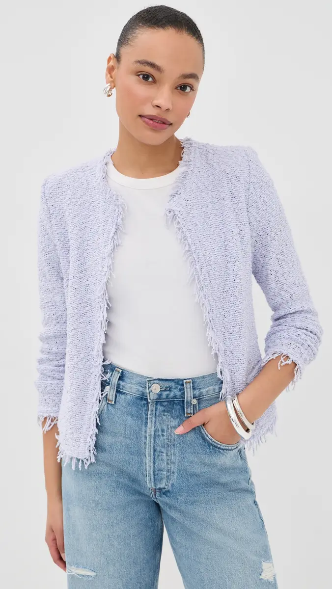 IRO Shavani Fringe Hem Tweed Jacket Lilas | Thumbnail 2 IRO Shavani Fringe Hem Tweed Jacket Lilas | Thumbnail 2