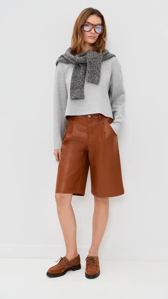 LE BOP Jade Faux Leather Shorts | Thumbnail 2