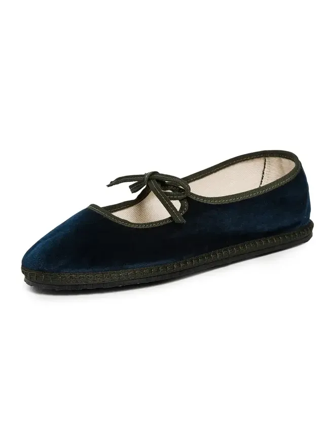 Brigitte Velvet Mary Jane Flats