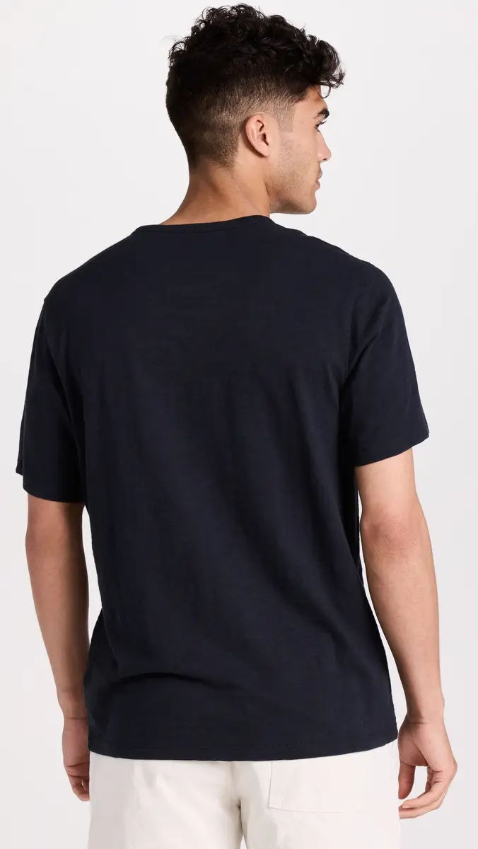 Vince Slub Split Neck Tee 403cbl | Thumbnail 3 Vince Slub Split Neck Tee 403cbl | Thumbnail 3