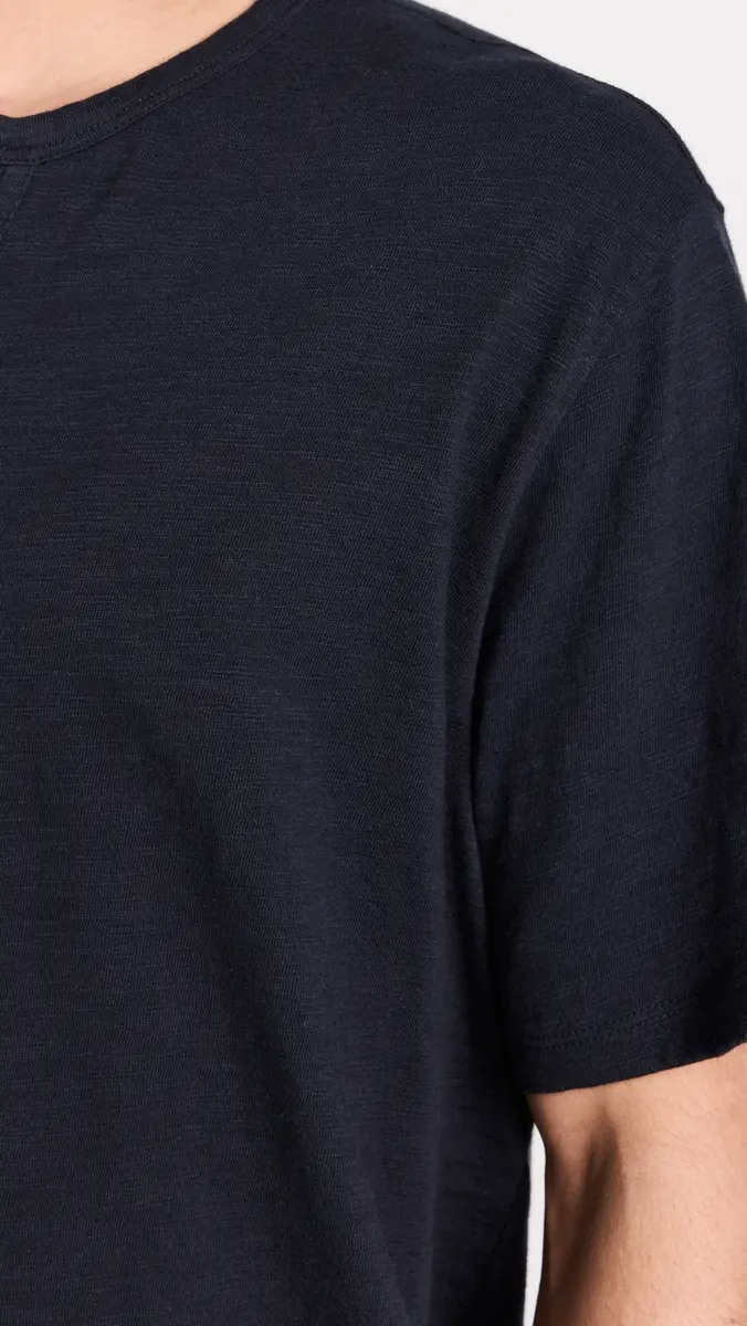 Vince Slub Split Neck Tee 403cbl | Thumbnail 6 Vince Slub Split Neck Tee 403cbl | Thumbnail 6