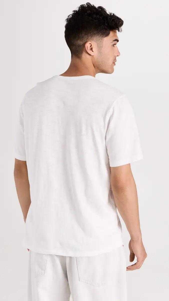Vince Slub Split Neck Tee 101owh | Thumbnail 3 Vince Slub Split Neck Tee 101owh | Thumbnail 3
