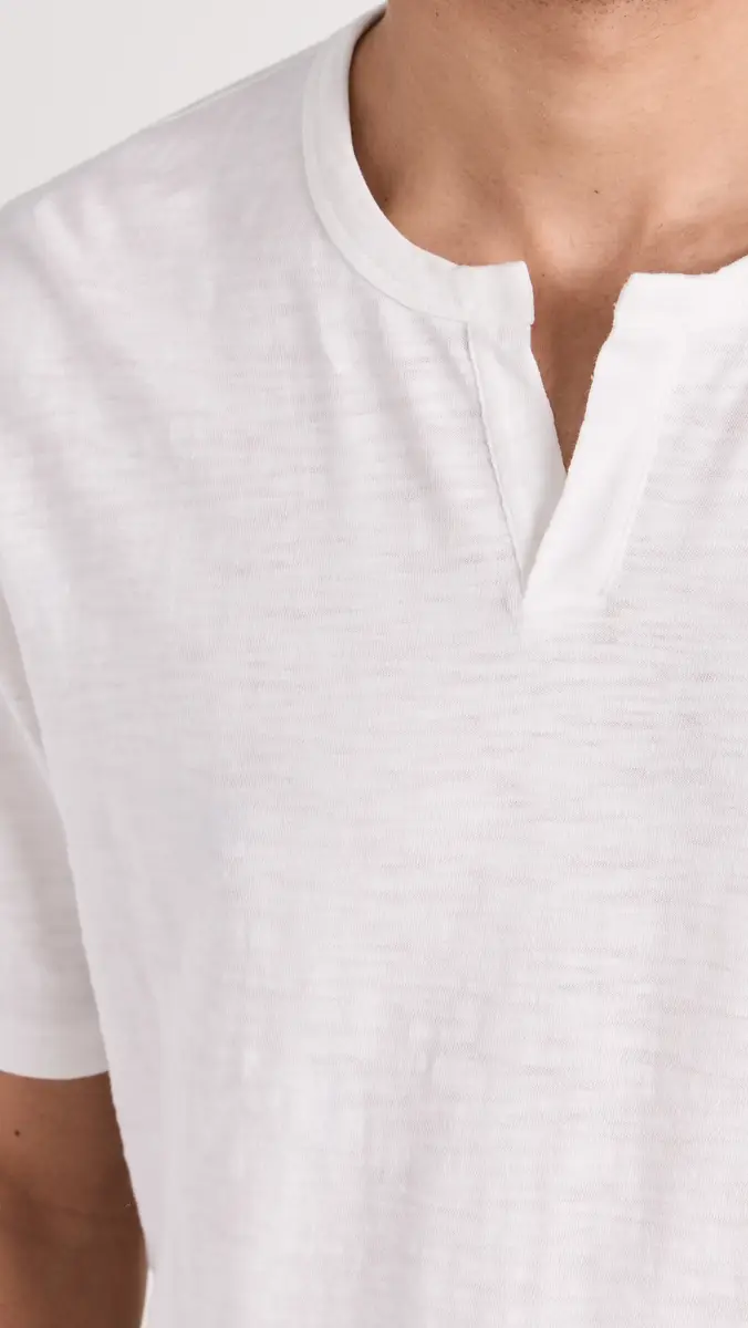 Vince Slub Split Neck Tee 101owh | Thumbnail 6 Vince Slub Split Neck Tee 101owh | Thumbnail 6