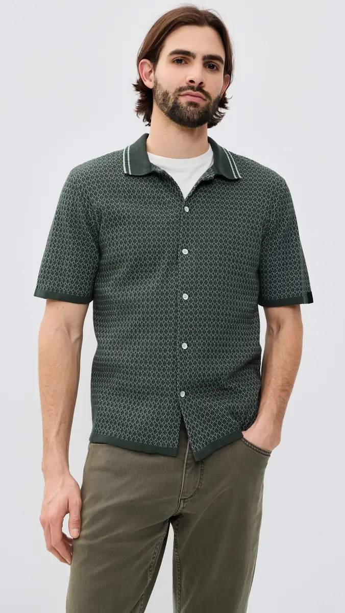 rag & bone Harvey Cross Stitch Camp Shirt | Thumbnail 2 rag & bone Harvey Cross Stitch Camp Shirt | Thumbnail 2