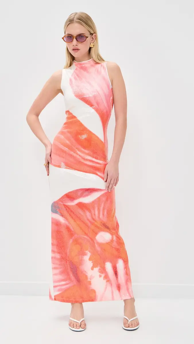 Significant Other Lucinda Maxi Dress Tangerine Bloom | Thumbnail 5 Significant Other Lucinda Maxi Dress Tangerine Bloom | Thumbnail 5