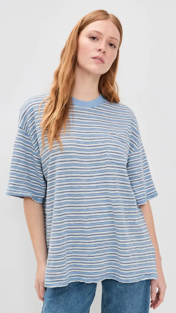 Free People All Love Oversized Pocket Tee Blissful Blue Combo | Thumbnail 2 Free People All Love Oversized Pocket Tee Blissful Blue Combo | Thumbnail 2