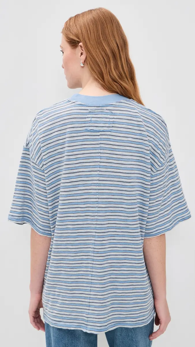 Free People All Love Oversized Pocket Tee Blissful Blue Combo | Thumbnail 3 Free People All Love Oversized Pocket Tee Blissful Blue Combo | Thumbnail 3