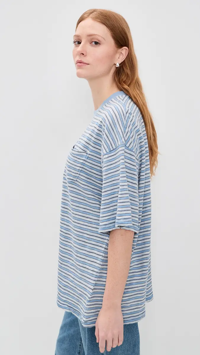 Free People All Love Oversized Pocket Tee Blissful Blue Combo | Thumbnail 4 Free People All Love Oversized Pocket Tee Blissful Blue Combo | Thumbnail 4