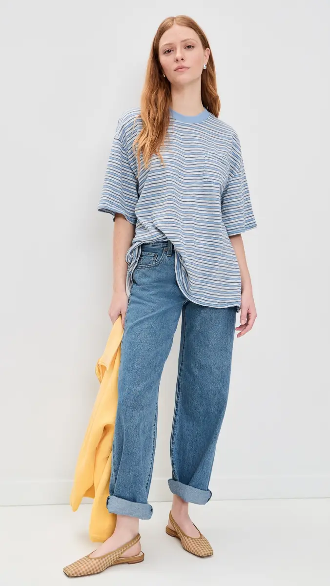 Free People All Love Oversized Pocket Tee Blissful Blue Combo | Thumbnail 5 Free People All Love Oversized Pocket Tee Blissful Blue Combo | Thumbnail 5