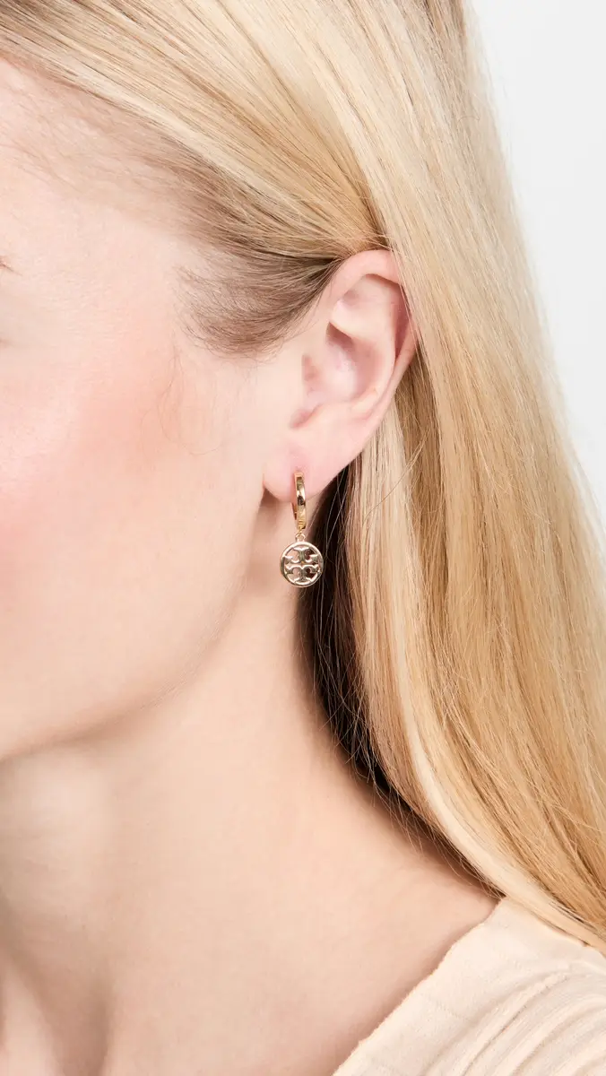 Tory Burch Icon Huggie Hoop Earrings | Thumbnail 3