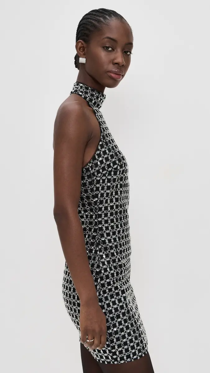 ROTATE Beaded Halterneck Dress Black | Thumbnail 4 ROTATE Beaded Halterneck Dress Black | Thumbnail 4