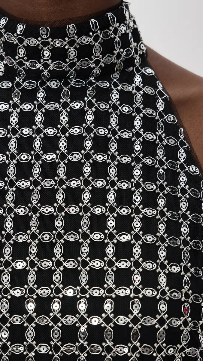 ROTATE Beaded Halterneck Dress Black | Thumbnail 6 ROTATE Beaded Halterneck Dress Black | Thumbnail 6