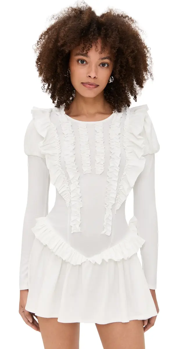 Sandy Liang Acorn Dress White | Image 1 Sandy Liang Acorn Dress White | Image 1