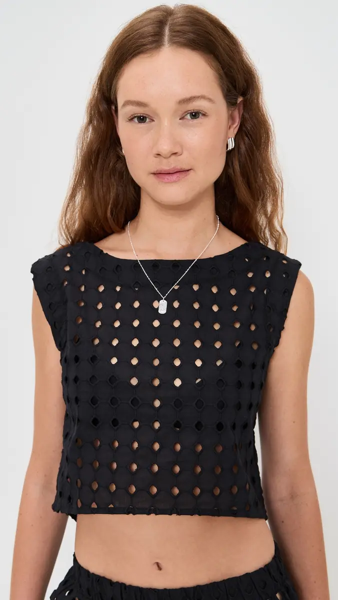 LE BOP Eyelet Odette Cropped Top | Thumbnail 2