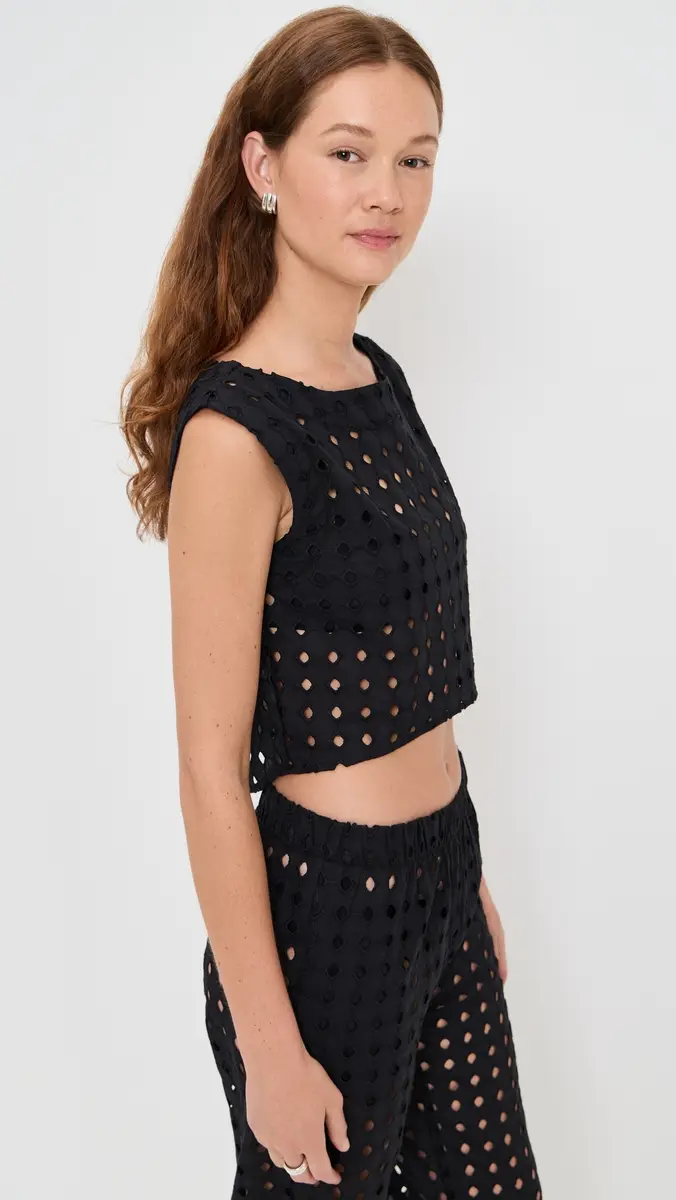 LE BOP Eyelet Odette Cropped Top | Thumbnail 4