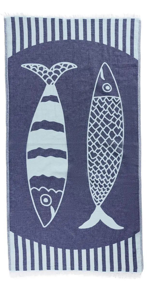 Hat Attack Novelty Turkish Towel Navy/Teal One Size | Image 1 Hat Attack Novelty Turkish Towel Navy/Teal One Size | Image 1