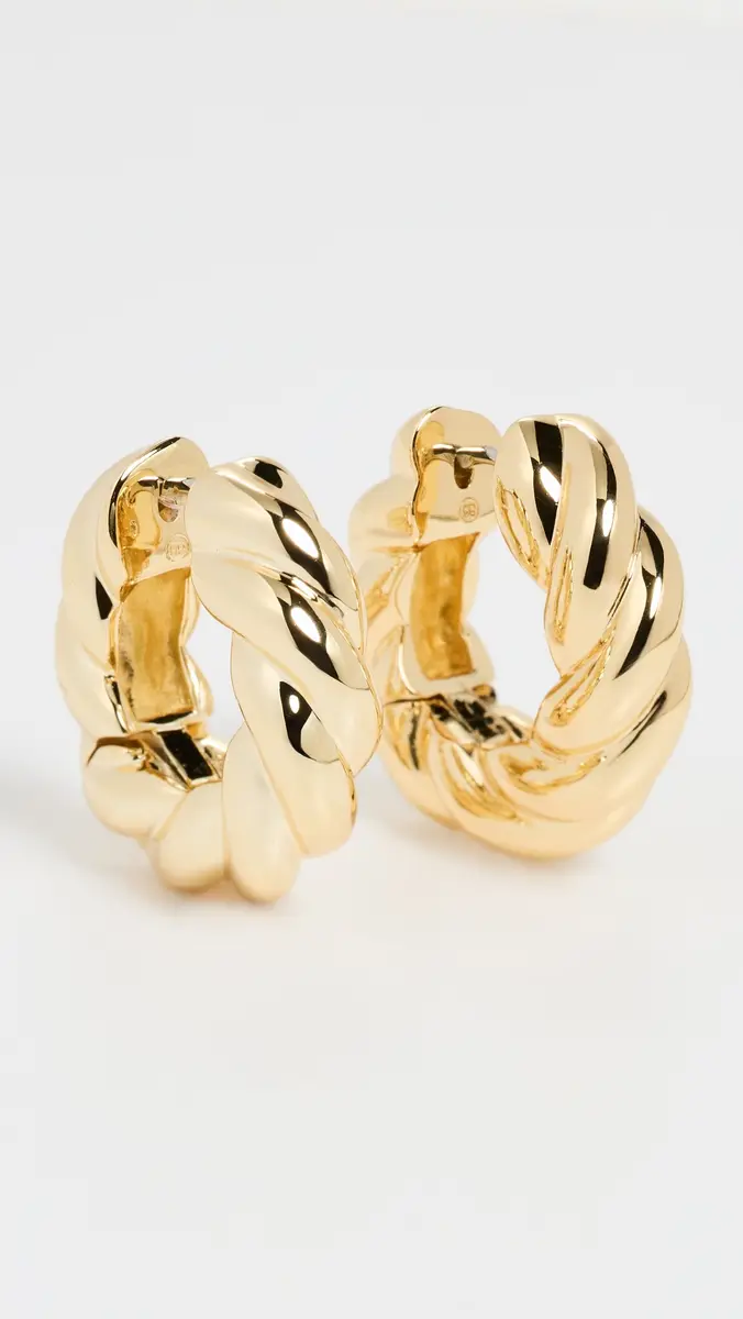 Gorjana Crew Helium Hoops Gold One Size | Thumbnail 2