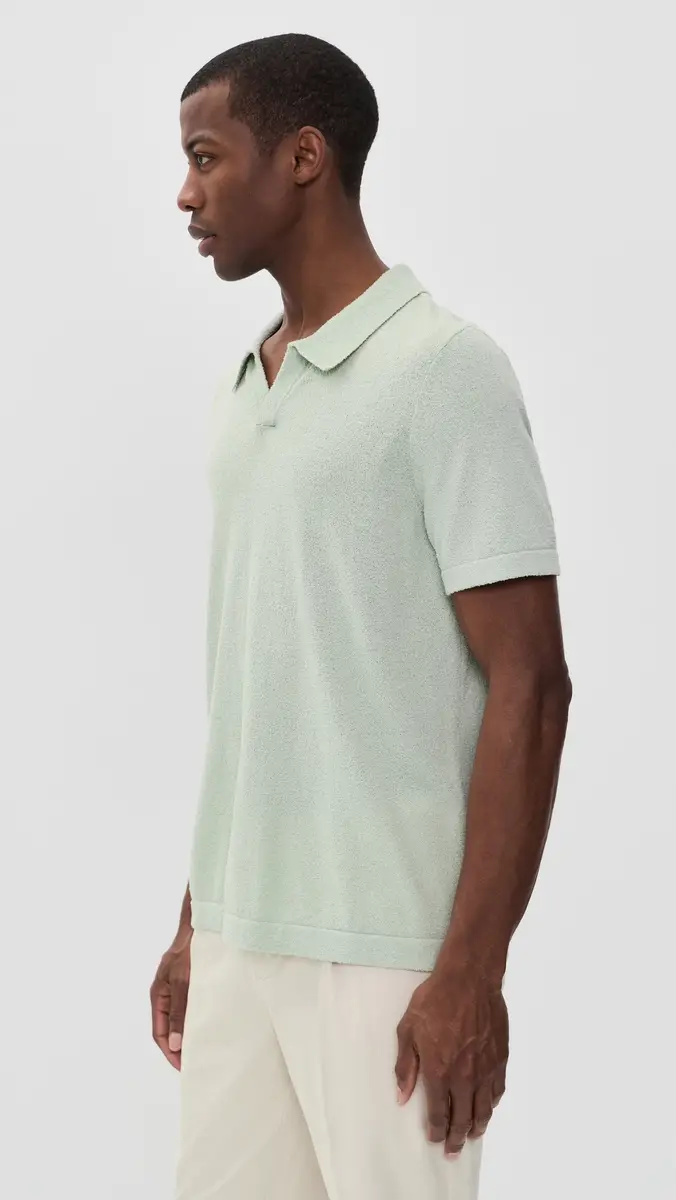 Onia Boucle Knit Johnny Polo Muted age | Thumbnail 4 Onia Boucle Knit Johnny Polo Muted age | Thumbnail 4