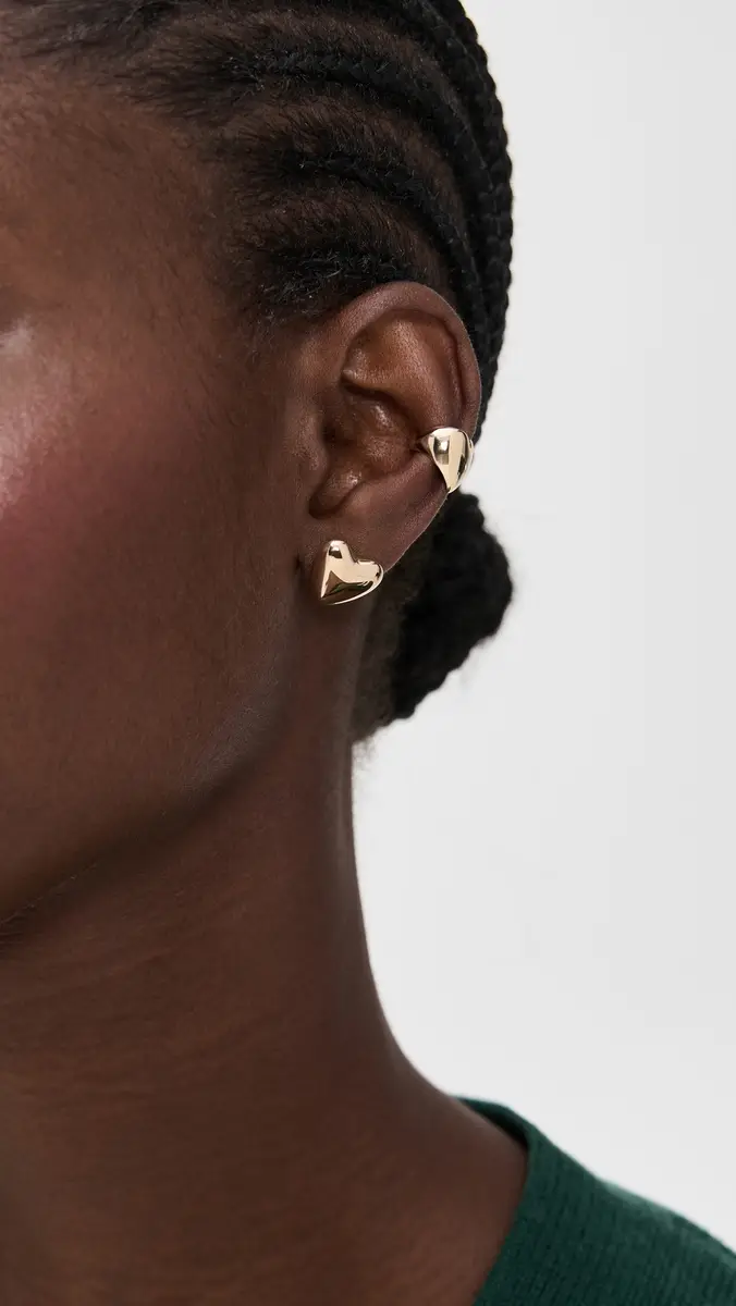 Annika Inez Mini Heart Studs | Thumbnail 3
