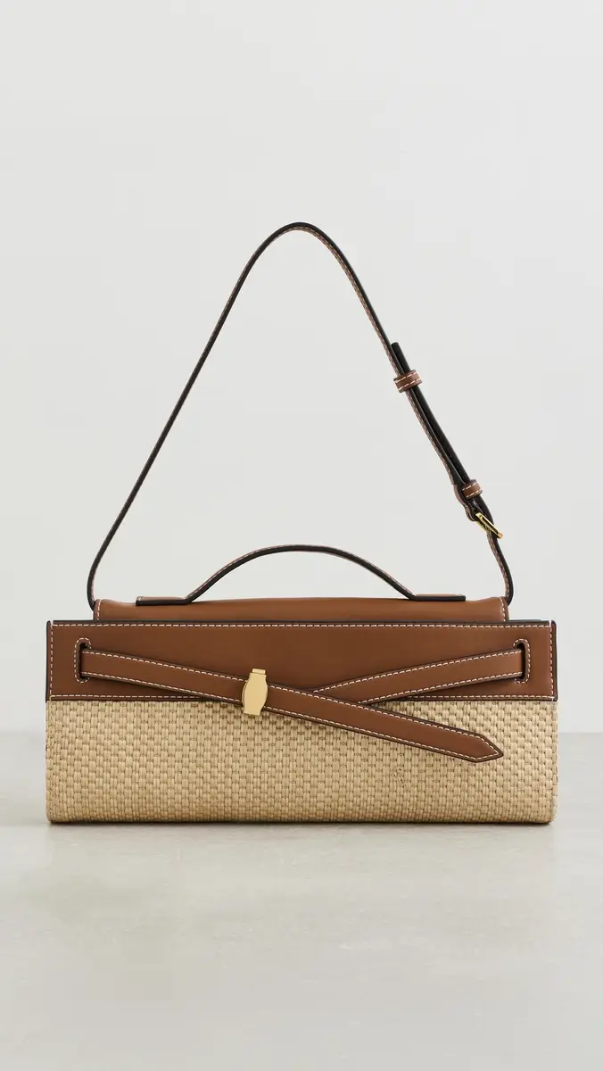 Veronica Beard Raffia Dash Clutch Hazelwood Natural One Size | Thumbnail 2