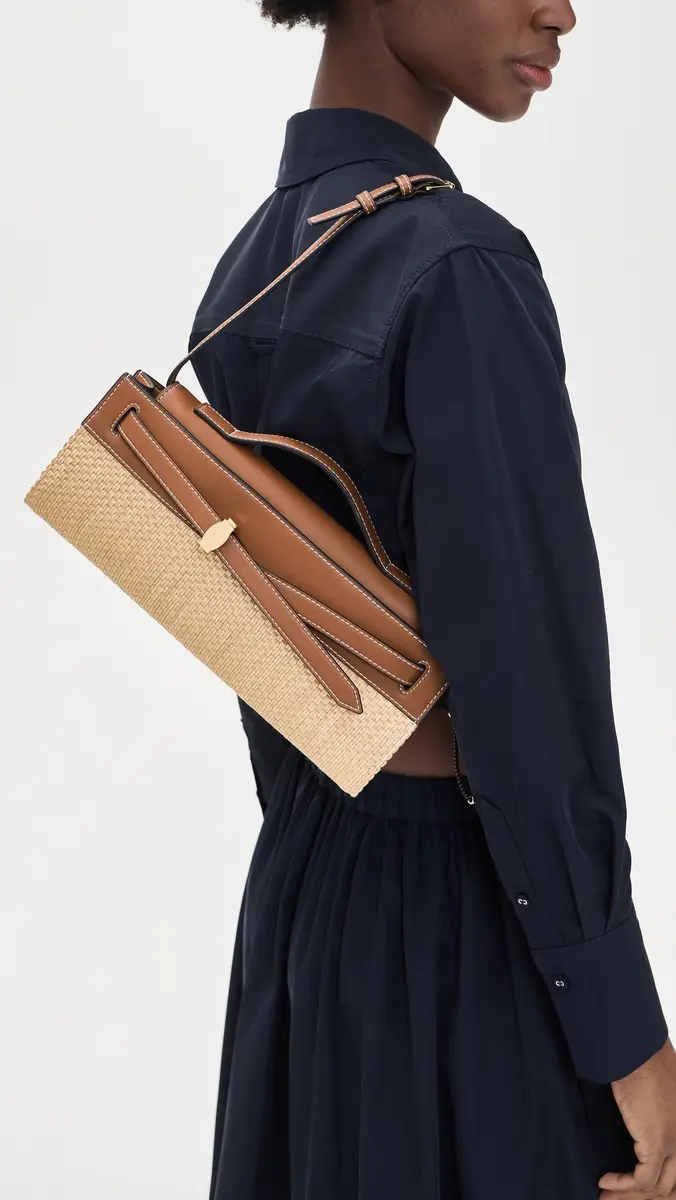 Veronica Beard Raffia Dash Clutch Hazelwood Natural One Size | Thumbnail 3