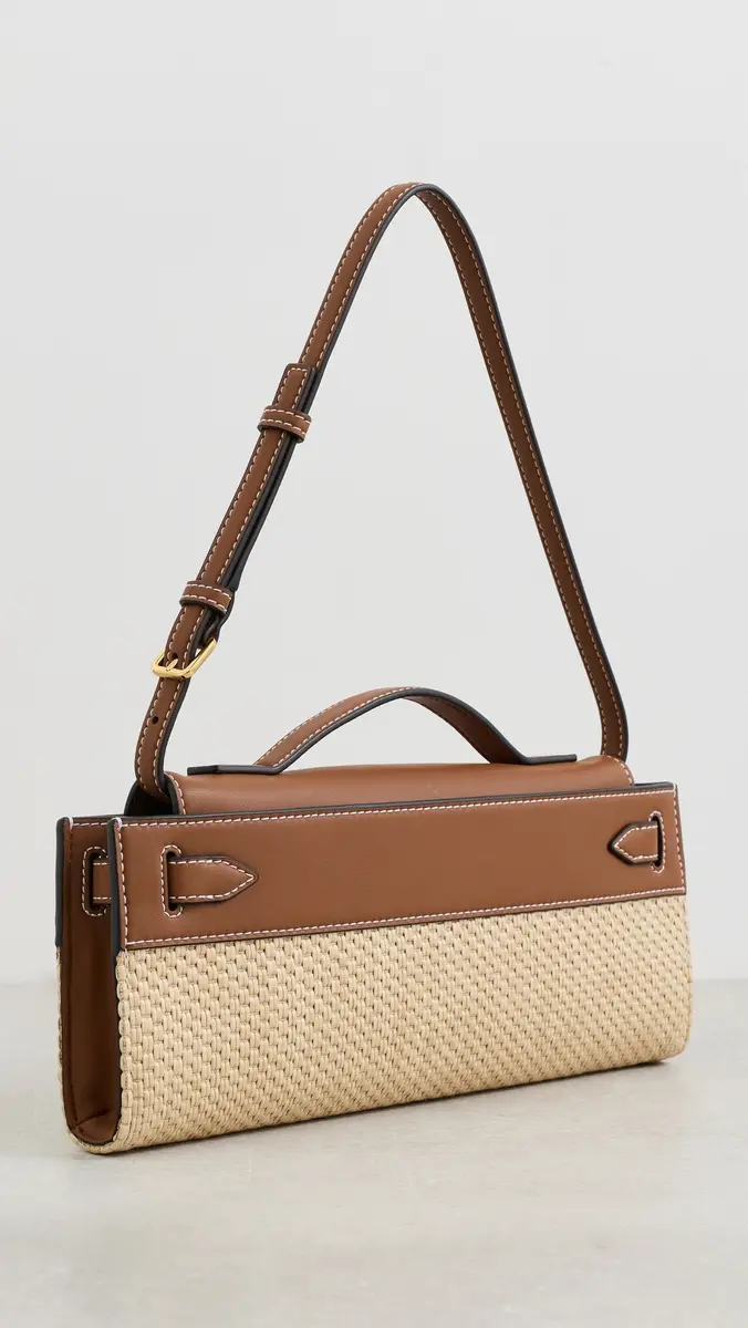 Veronica Beard Raffia Dash Clutch Hazelwood Natural One Size | Thumbnail 4