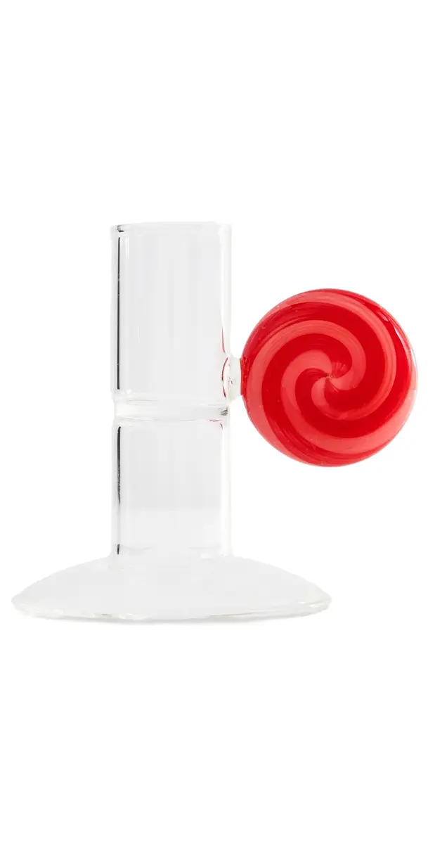 FAZEEK Swirl Candle Holder Red/Pink One Size | Image 1 FAZEEK Swirl Candle Holder Red/Pink One Size | Image 1