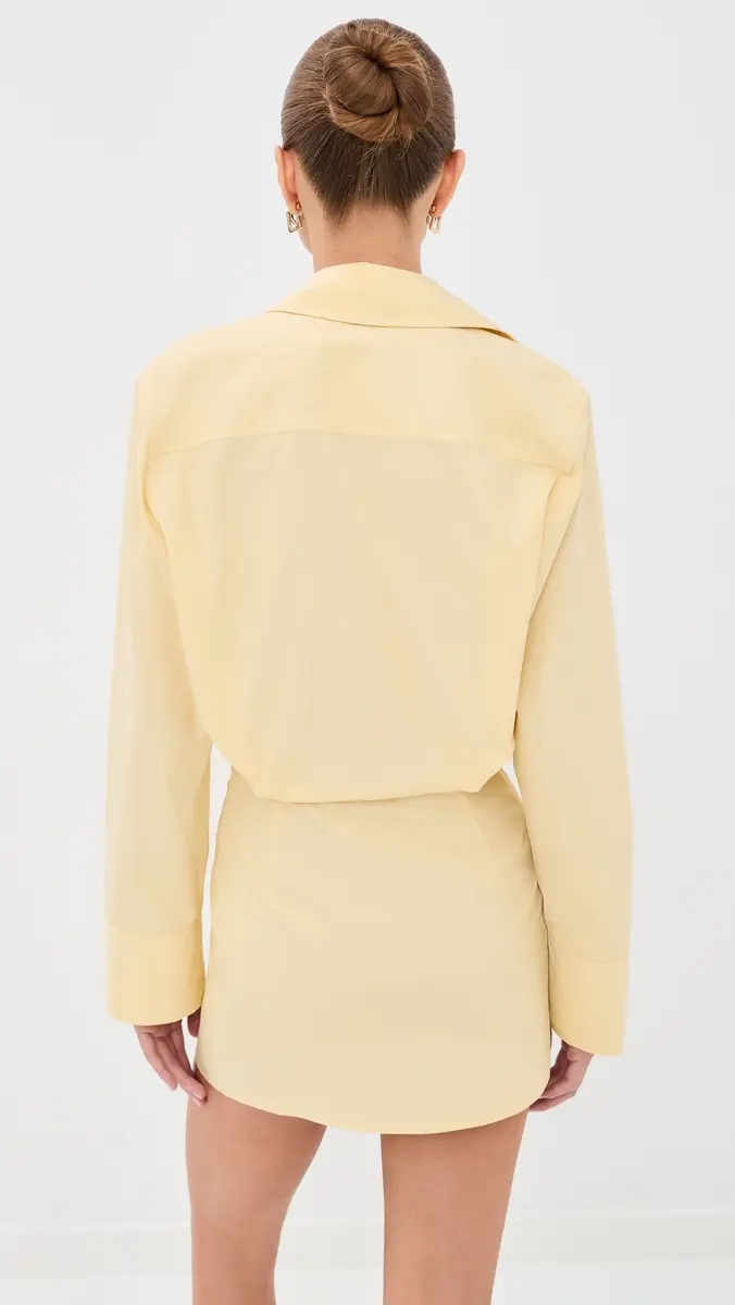 The Attico Mini Shirt Dress Pale Yellow | Thumbnail 3 The Attico Mini Shirt Dress Pale Yellow | Thumbnail 3