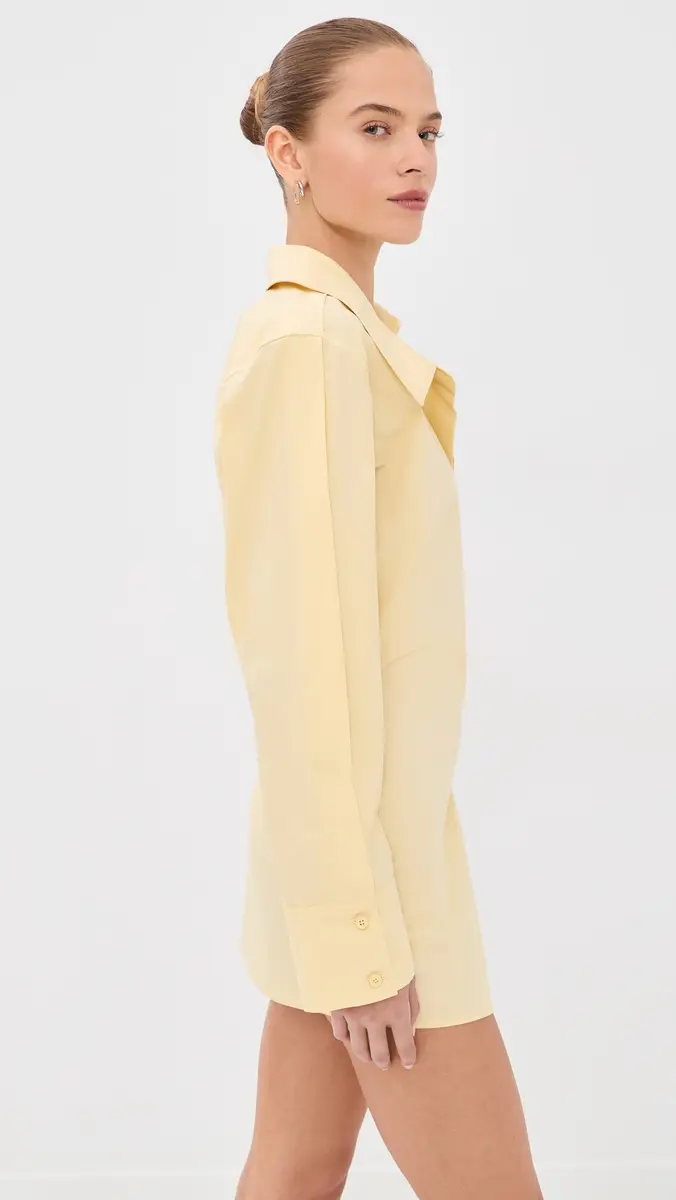 The Attico Mini Shirt Dress Pale Yellow | Thumbnail 4 The Attico Mini Shirt Dress Pale Yellow | Thumbnail 4