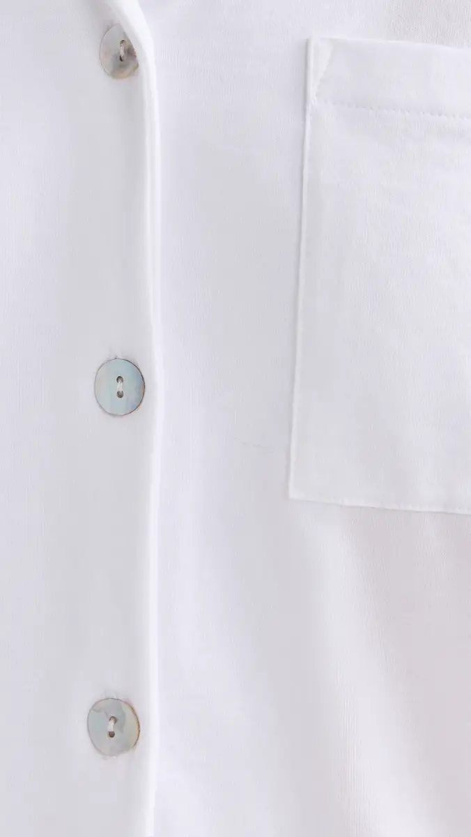 Petite Plume Luxe Pima White Wide Leg Pajama Set | Thumbnail 6