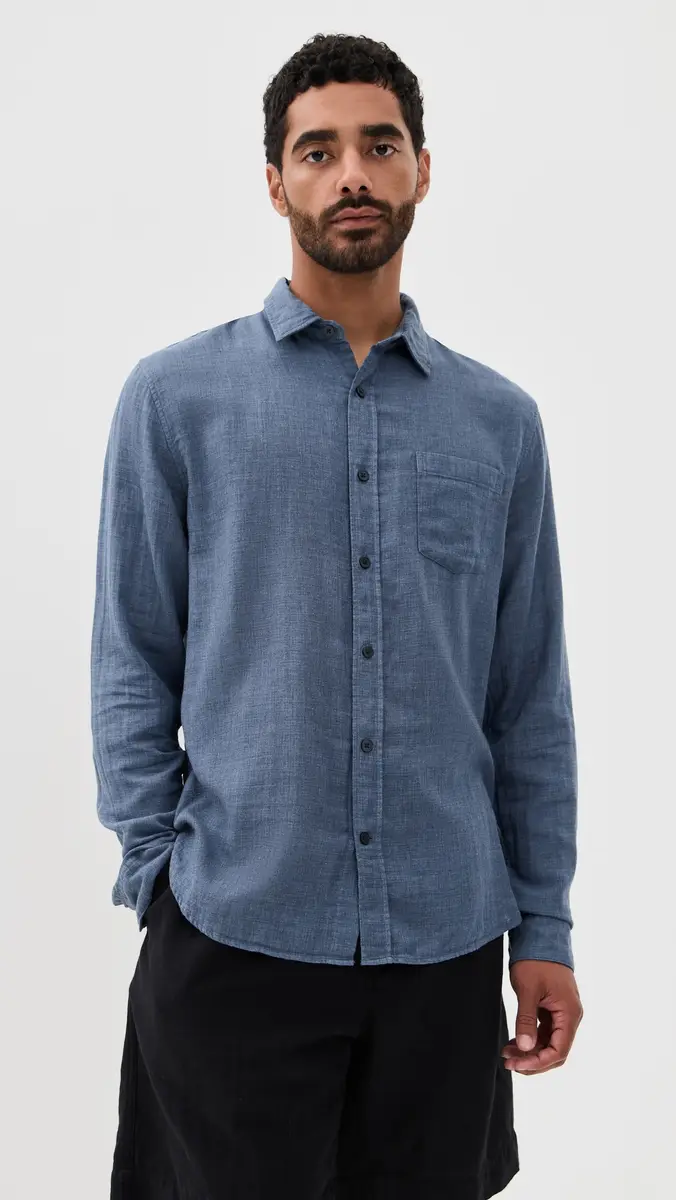 Vince Double Face Long Sleeve Shirt | Thumbnail 2 Vince Double Face Long Sleeve Shirt | Thumbnail 2