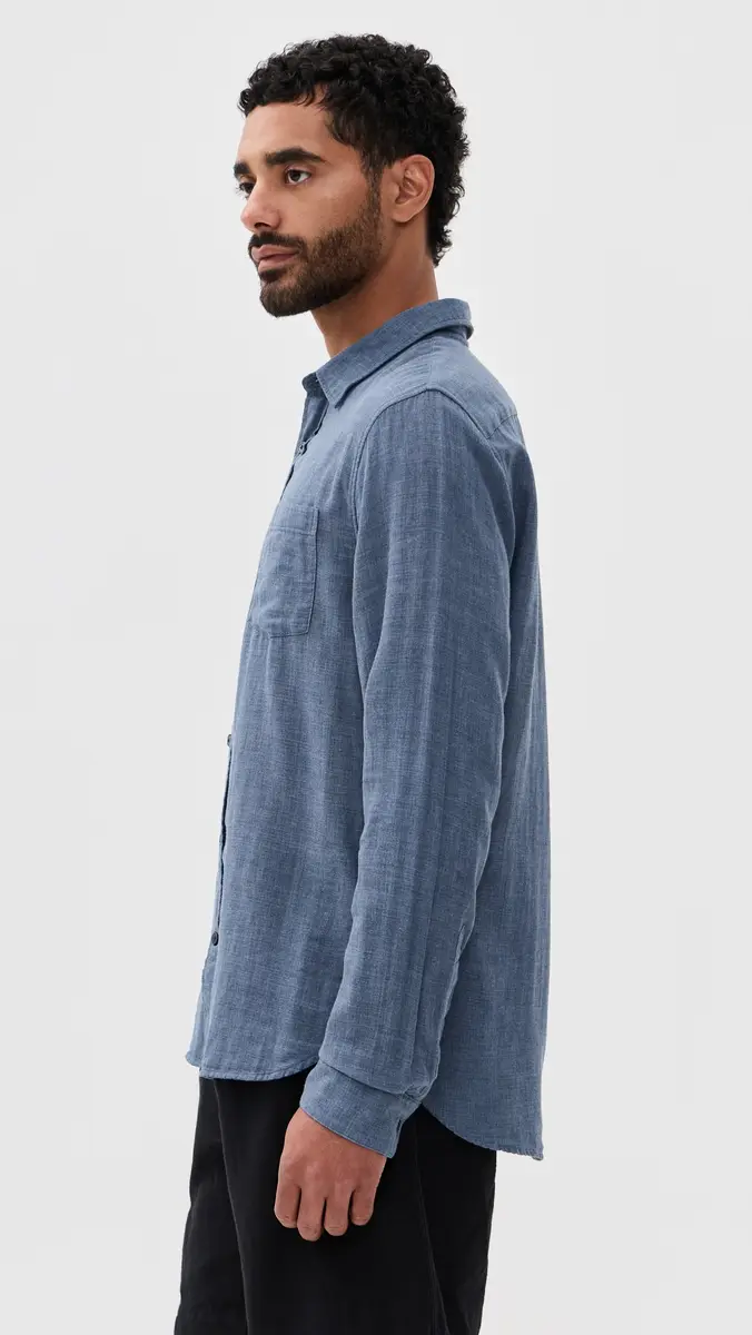 Vince Double Face Long Sleeve Shirt | Thumbnail 4 Vince Double Face Long Sleeve Shirt | Thumbnail 4
