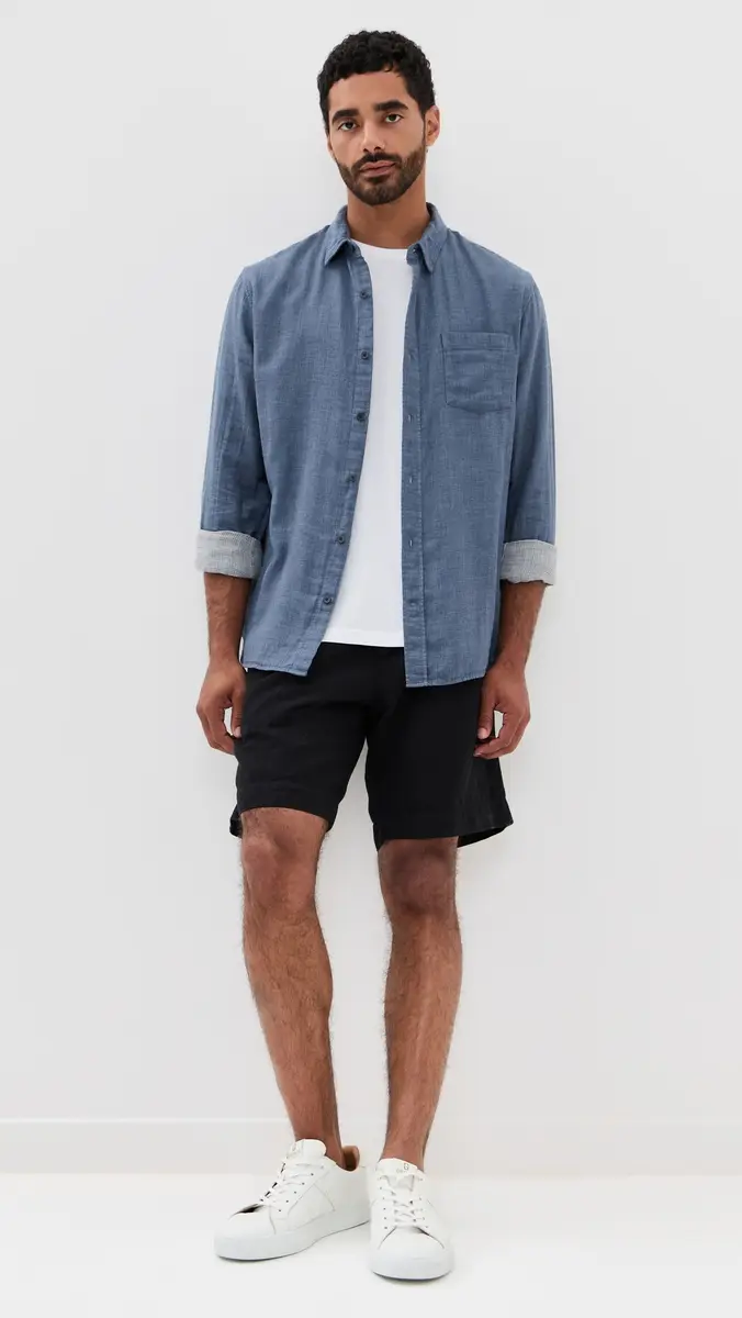Vince Double Face Long Sleeve Shirt | Thumbnail 5 Vince Double Face Long Sleeve Shirt | Thumbnail 5