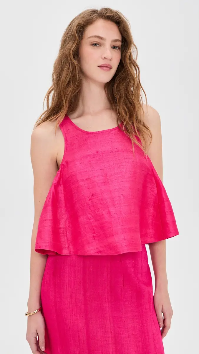 Coniglio Palm Beach Shift Silk Tank Top Lush Pink One Size | Thumbnail 2 Coniglio Palm Beach Shift Silk Tank Top Lush Pink One Size | Thumbnail 2
