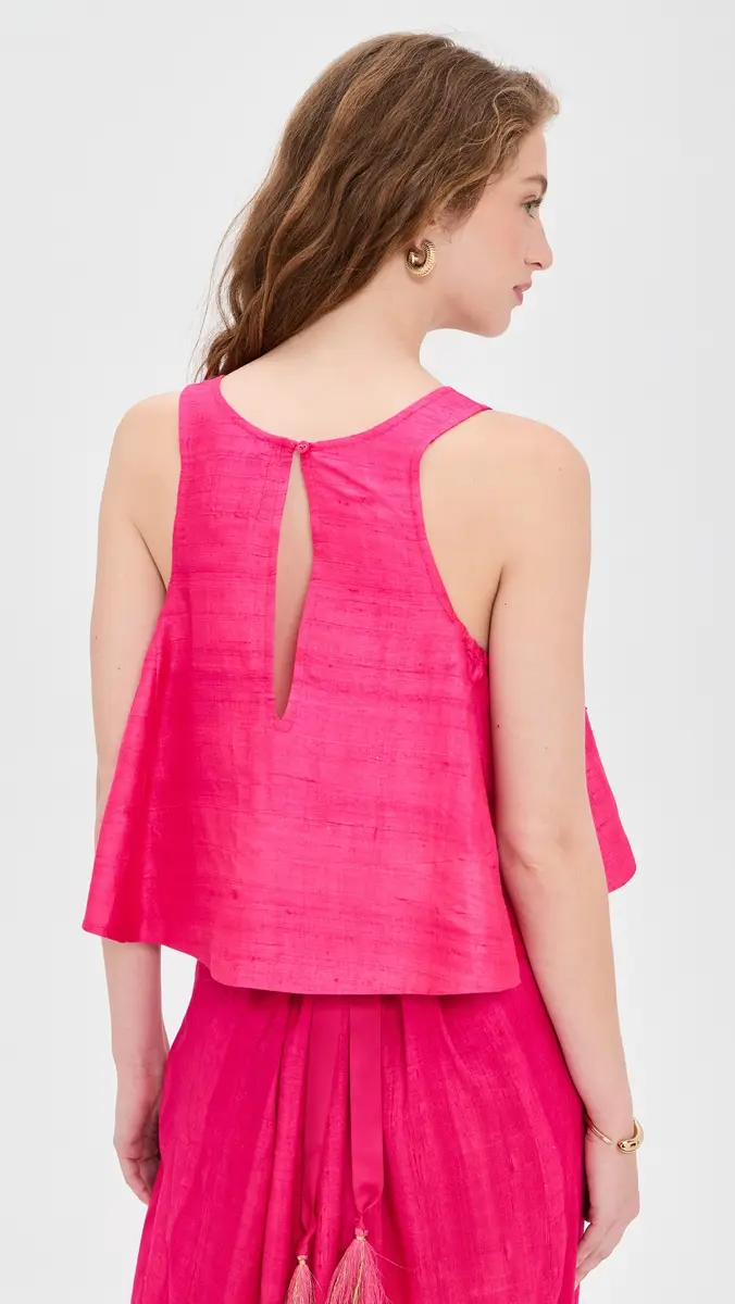 Coniglio Palm Beach Shift Silk Tank Top Lush Pink One Size | Thumbnail 3 Coniglio Palm Beach Shift Silk Tank Top Lush Pink One Size | Thumbnail 3