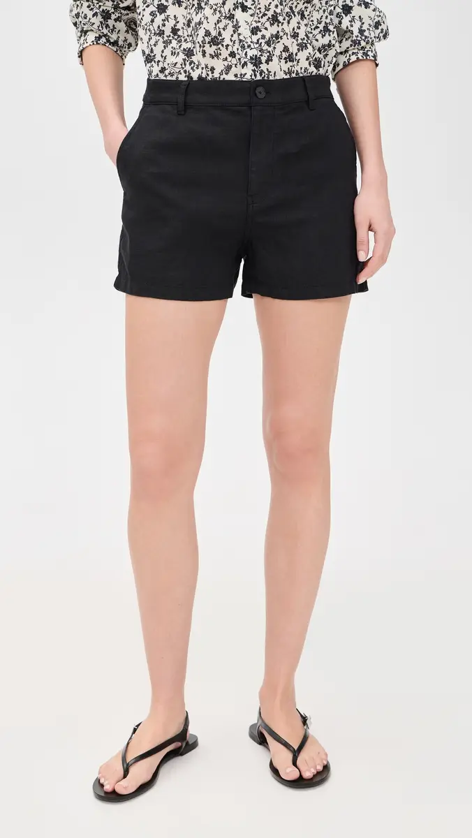 Madewell The Zoe Linen Shorts Jet Black | Thumbnail 2 Madewell The Zoe Linen Shorts Jet Black | Thumbnail 2