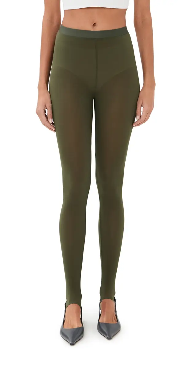 WARDROBE.NYC WARDROBE. NYC Sheer Stirrup Leggings Military | Image 1 WARDROBE.NYC WARDROBE. NYC Sheer Stirrup Leggings Military | Image 1